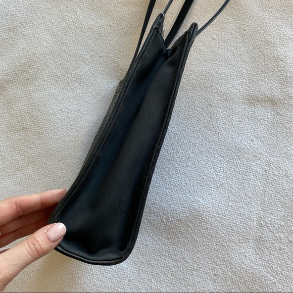 Vintage woven black leather purse handbag Jones New York - Picture 4 of 6